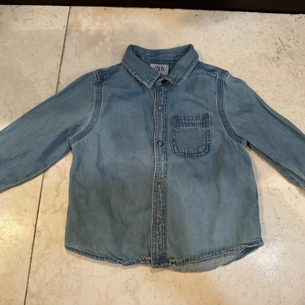 Zara Denim Shirt 6-9 MO